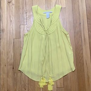 Yellow top with tassels DVF Diane Von Furstenberg